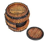 Pine Ridge Lot de 5 dessous de verre en forme de tonneau de bourbon/whisky - Pour décoration de bar à domicile, idéal pour les buveurs de whisky et de bourbon, essentiels pour l’antre de votre homme