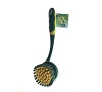 Pine-Sol Brosse à Vaisselle à Long Manche - Brosse à récurer de Cuisine à Poils Doux, sans Danger avec ustensiles de Cuisine antiadhésifs, Jaune, Vert, Rond
