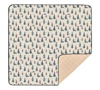 Pine & Truck Tapis de jeu doux et épais beige pour bébé, tapis de jeu de voyage léger pour bébés, enfants, tout-petits, nourrissons, 127 x 127 cm