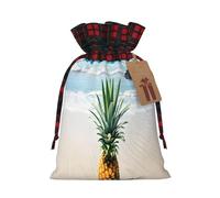 Pineapple by The Sea - Pochettes multicolores en toile de jute avec cordon de serrage, sacs respectueux de l'environnement pour les fêtes, cadeaux de mariage, emballage taille M