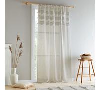 Pineapple Elephant Izmir Rideau en Voile à Franges Gris Pierre 140 x 122 cm