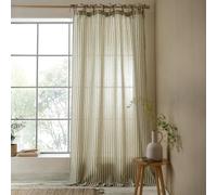 Pineapple Elephant Zanzibar Voilage à Rayures tissées Vert 140 x 183 cm