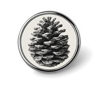 Pinecone Broche ronde vintage Botanique Croquis pour homme femme Mode Badge Broche Robe Veste Sac à Dos Accessoires
