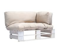 Pinède Ensemble de Canapé de Jardin Palette et Coussins Gris Sofa Patio vidaXL