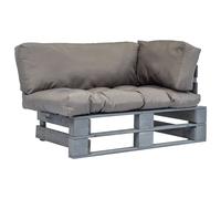 vidaXL Canapé de jardin palette avec coussins gris Pinède 275294