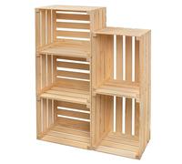 PINEEA Caisse à Vin en Bois Naturel Vintage 50x40x30cm - Caisses à Vin en Bois Vintage - Boîte à Vin en Bois - Caisses Décoratives en Bois - Caisses à Fruits Naturel - Caisse en Bois