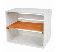 PINEEA Caisse en Bois - Grande étagère - Caisse à Fruits - Caisses à vin - 1 Pièce Décoration Vintage Blanc 50x40x30cm