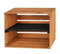 PINEEA Caisse en Bois - Grande étagère - Caisse à Fruits - Caisses à vin - 1 Pièce Décoration Vintage Flammée 50x40x30cm