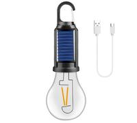 Pineeseatile Ampoule LED rechargeable étanche portable 3 modes d'éclairage Vintage Type-C chargeant des lumières de camping pour tente extérieure, ampoule LED rechargeable