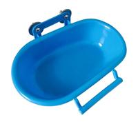 Pineeseatile Bain d'oiseaux 2 en 1 pour Cage et mangeoire à perruches, Cuvette de Baignoire à Suspendre l'intérieur de la Maison, Douche Bain d'oiseaux, Accessoires Cage, Bleu, Bol 'Eau