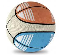 Pineeseatile Ballon de Basket Silencieux Taille 5, Rebond élevé, sans air, Silencieux, pour Enfants, Jeu d'entraînement en Salle, Orange Bleu