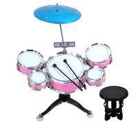 Pineeseatile Batterie pour Enfants, Batterie pour Enfants, kit Complet de 5 pièces avec Tabouret et Baguettes pour âgés de 3 à 6 Ans, Jouet Musical pour Le développement du Rythme et Le Jeu créatif