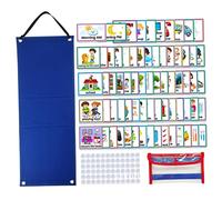 Pineeseatile Calendriers visuels Tableau de Routine Quotidienne Cartes d'horaire Calendrier Quotidien pour Enfants Tableau des tâches pour Enfants Bleu, Horaire pour