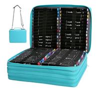 Pineeseatile Case de marqueur, Sac de marqueur 168 Case à 3 Couches avec Fermeture éclair, fourre-Tout et bandoulière