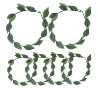 Pineeseatile Couronne de laurier en plastique, 8 pièces, couronne de feuilles vertes, bandeau grec réaliste pour déguisement, 9.5x8.7 pouces