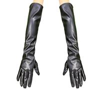 Pineeseatile Gants en simili cuir, longs gants en cuir pour femme, doublure en polaire PU, écran tactile chaud pour cosplay, opéra, soirée formelle, fête costumée