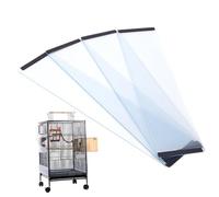 Pineeseatile Garde de graines de Cage d'oiseau, Garde-Gree graines Cage à Oiseaux 4pcs PVC Transparent sans mâchage pour Perroquet, paraket, Macaw