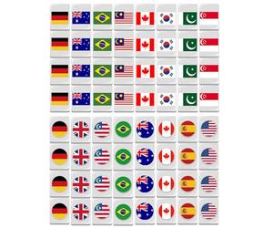 Pineeseatile Jeu de tuiles à Pousser, Jeu de tuiles Comprenant 64 à Motif Drapeau 24 mm pour Adultes et Enfants, Ensemble Mahjong Portable pour Pique-Nique Printemps pour Un Usage Quotidien