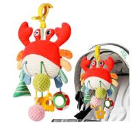 Pineeseatile Jouets de siège de Voiture en Peluche pour bébé, Jouets Suspendus en Spirale pour Poussette, Berceau Barre Berceau avec boîte à Musique, Forme Crabe