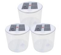 Pineeseatile Lanterne de Camping Solaire Gonflable Portable, 3 pièces, pour Tente de pêche, Pique-Nique, Barbecue en Plein air, étanche 1000 mAh, lumières Blanches 4-10 H avec Valve à poignée