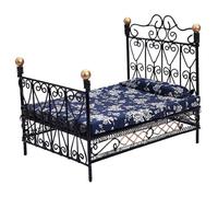 Pineeseatile Lit de poupée, lit de Maison poupée à l'échelle 1:12, réaliste Mignonne avec Matelas et Oreiller, Mini Accessoires créatifs pour Maison Miniature pour Enfants Qui Jouent, pou