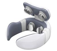 Pineeseatile Masseur d'épaule électrique chauffant pour soulagement de la douleur - Forme enveloppante pour cou - Massage cervical - 4 méthodes de massage - Blanc