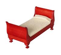 Pineeseatile Meubles de Maison de poupée, lit Maison poupée, Meubles en Bois Naturel, lit Miniature en Bois à l'échelle 1/12, Chambre Simple rétro, Accessoires pour Un Usage Quotidien