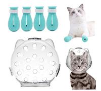 Pineeseatile Museau de Chat, Bouche de Bulle Chat avec 4 Bottes 5 Pouces Respirant Transparent avec Verrouillage Anti-volet et Couvercle tête Anti-Bite pour Le toilettage, Coupe
