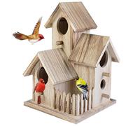 Pineeseatile Nichoir à Oiseaux en Bois pour Jardin, nouveauté, nichoir, cabane d'hôtel Naturelle pour l'extérieur, Jardin, Arbre, Balcon, boîtes