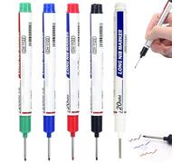 Pineeseatile Pen de marqueur de 5pcs, marqueur plume 5 couleurs 20 mm long, stylo marquage en métal sec rapide étanche, marqueurs construction pour les constructeurs charpentiers