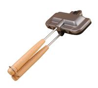 Pineeseatile Presse à Sandwich 12x6 Pouces, Appareil à Fromage grillé en Alliage d'aluminium avec Manche en Bois antiadhésif pour tartes grillées, Hot Dog, omelettes, Fromage grillé