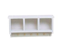 Pineeseatile Support Mural en Bois pour Cuisine de Maison de poupée, échelle 1:12, avec Crochets, Jouet Miniature pour Enfants, Blanc, pour Un Usage Quotidien
