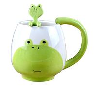 Pineeseatile Tasse de lait grenouille en céramique, tasse de café grenouille peint à la main avec tasses d'animaux pour le thé, lait, café, 300 ml