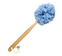 Pineker Brosse de bain en bois à long manche avec maille luffa pour exfoliation de la peau, éponge de dos pour homme et femme
