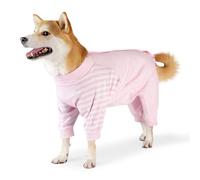 Pinellia Combinaison de convalescence pour chien, plaie abdominale après une chirurgie, body anti-léchage avec boutons-pression, alternative au collier électrique et cône, pyjama chirurgical rayé pour