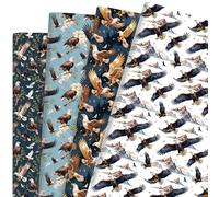 Pineraap Lot de 12 feuilles de papier cadeau motif aigle patriotique, motif aigle à tête blanche pour homme, papier cadeau de police patriotique pour le 4 juillet, Noël, cadeaux de fête d'anniversaire