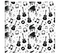 Pineraap Rouleau de papier cadeau musical - Motif piano et guitare, papier cadeau sur le thème de la musique pour vacances, anniversaire, fête prénatale, amateur de musique, 43,2 cm x 5 m