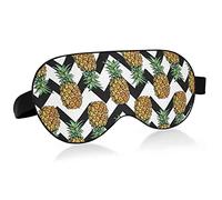 Pines Seamless On Black White Chevron Eye Masks Cover Blocks Light Sleep Mask Shade Cover Blindfold Relaxing Eyeshade Cover avec serre-tête réglable pour hommes femmes enfants