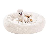 ping bu Coussin Chien apaisant,Panier Rond Chien, Coussin pour Chien,Puppy Love Lit pour Chien Lavable,Tapis Chien Coussin pour Chat Convient Chat et Petit Chien Moyen (110cm,Blanc)