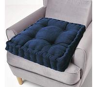 ping bu Coussin rehausseur carré en coton épais et ferme - 50 cm - Pour fauteuil, jardin et chaise adultes (40 x 40 cm, bleu)