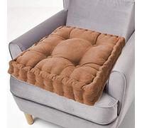 ping bu Coussin rehausseur carré en coton épais et ferme - 50 cm - Pour fauteuil, jardin et chaise adultes (40 x 40 cm, marron)