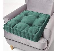 ping bu Coussin rehausseur carré en coton épais et ferme - 50 cm - Pour fauteuil, jardin et chaise adultes (45 x 45 cm, vert)