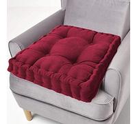 ping bu Coussin rehausseur carré en coton épais et ferme - 50 cm - Pour fauteuil, jardin et chaise adultes (40 x 40 cm, rouge)