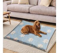 ping bu Grand lit lavable pour chien avec housse amovible - Coussin doux pour animaux de compagnie - Matelas de cage pour animaux domestiques (bleu clair A, 50 x 70 cm)