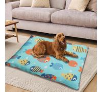 ping bu Grand lit lavable pour chien avec housse amovible - Coussin doux pour animaux de compagnie - Matelas de cage pour animaux domestiques (Vert A, 50 x 70 cm)