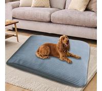 ping bu Grand lit lavable pour chien avec housse amovible - Coussin doux pour animaux domestiques - Matelas de cage pour animaux domestiques (gris bleu, 60 x 80 cm)
