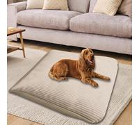 ping bu Grand lit lavable pour chien avec housse amovible - Coussin doux pour animaux domestiques - Matelas de cage pour animaux domestiques (beige, 50 x 70 cm)