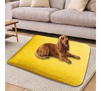 ping bu Grand lit lavable pour chien avec housse amovible - Coussin doux pour animaux domestiques - Matelas de cage pour animaux domestiques (jaune, 45 x 60 cm)
