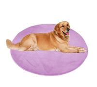 ping bu Grand tapis rond pour chien et chat - Tapis rond en peluche douce et chaude - Antidérapant, apaisant, lavable - 160 x 160 cm - Violet