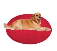 ping bu Grand tapis rond pour chien et chat - Tapis rond en peluche douce et chaude - Antidérapant, apaisant, lavable - 160 x 160 cm - Rouge
